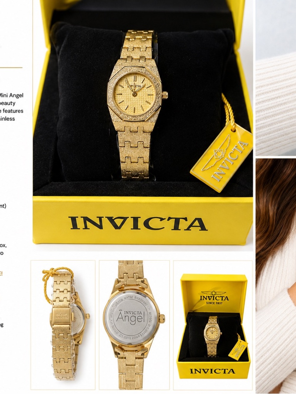 Invicta Women’s Gold-Tone Angel Bracelet Watch